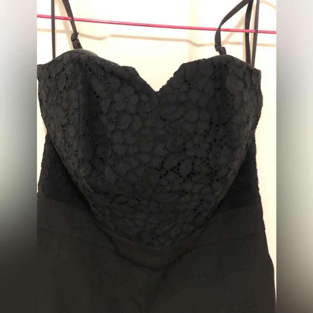 BLACK Jumpsuit with Lace Bodice & Wide Leg and Spaghetti Straps Stylish , Sexy